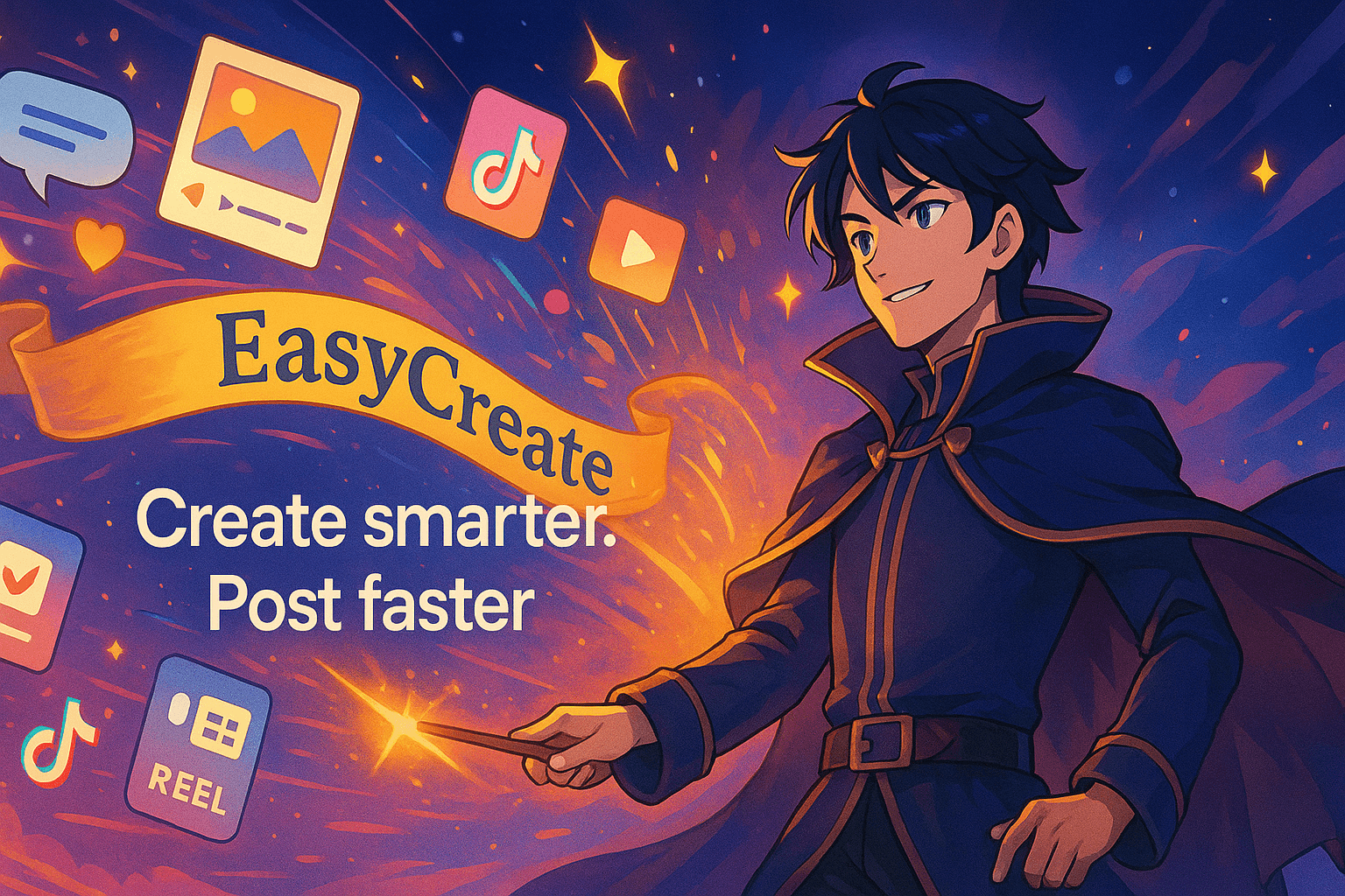 Easy Create - Social Media Content Creation Tool Interface